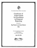  FY2014 GFOA Award for Excellence in Financial Reporting 
