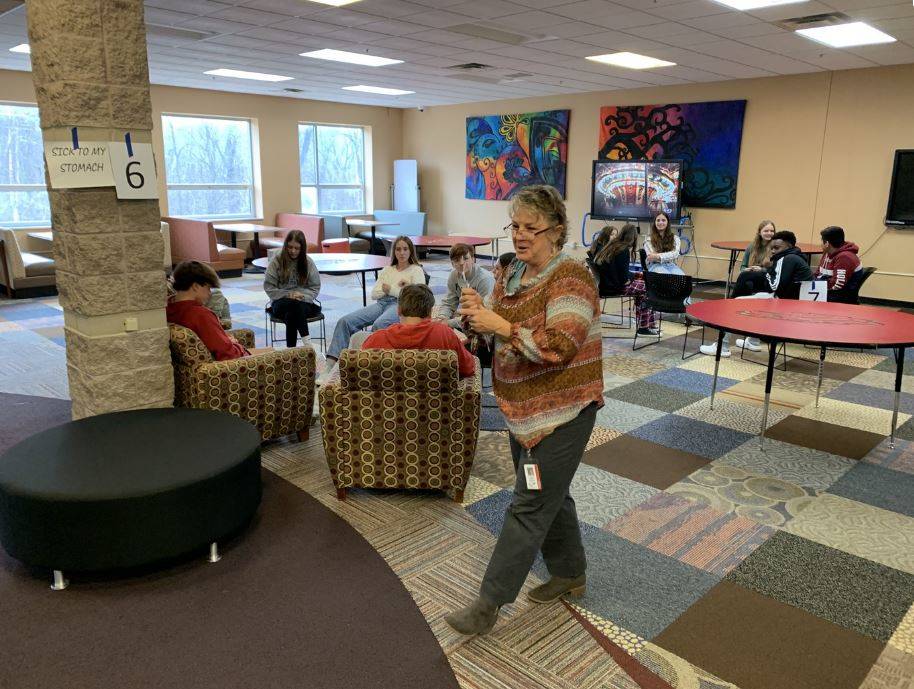 Ms. Schull leading Student Chats