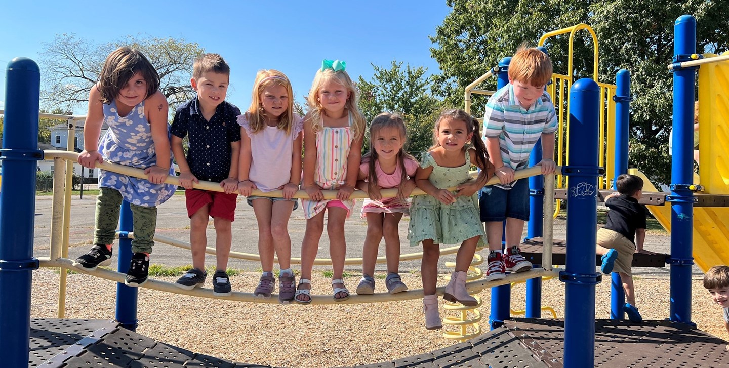 Students on the playground at the Early Learning Center