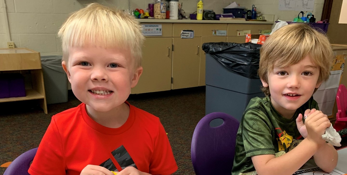 Early Learning Center students pose for a picture