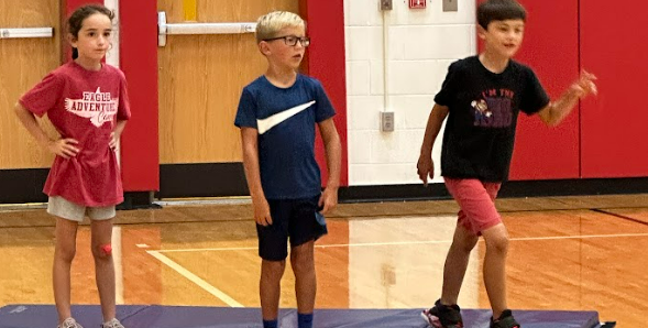 Gym class at General Rosecrans Elementary - playing kickball