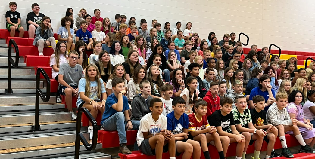 Students gather for a Big Walnut Intermediate School assembly