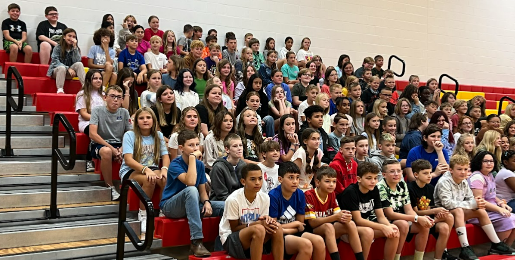 Students attend an assembly at Big Walnut Intermediate School