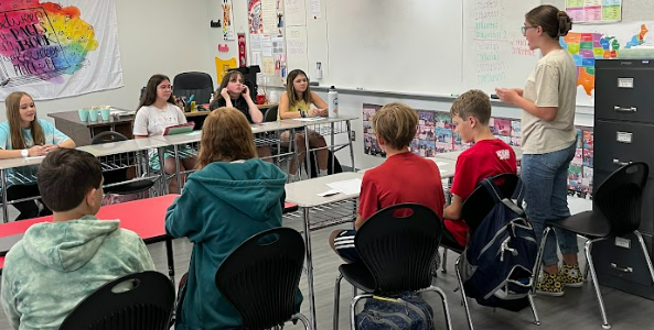 Students in a classroom at Big Walnut Middle School