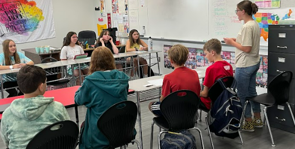 Students in a classroom at Big Walnut Middle School