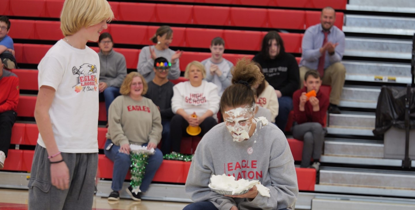 A student pies a Big Walnut High School teacher in the face