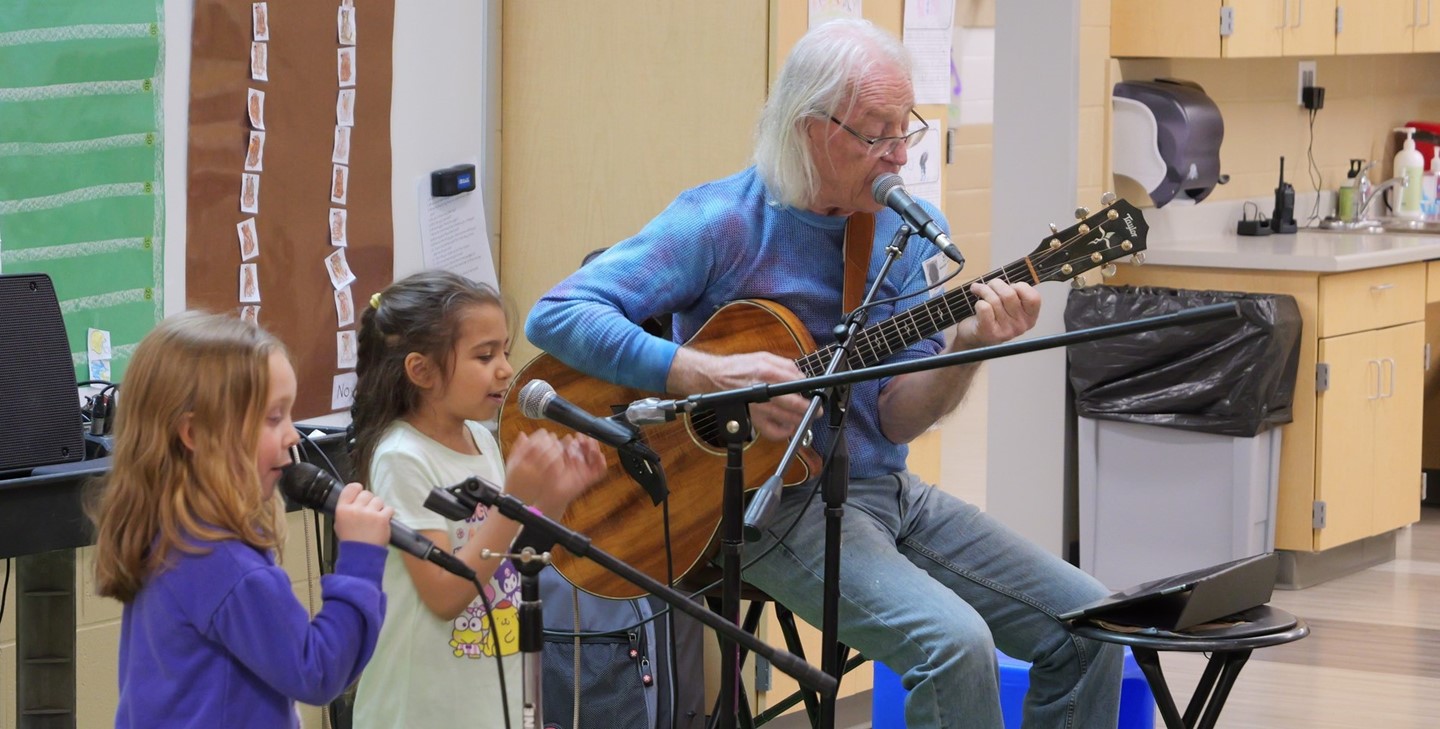 Playing music at Prairie Run Elementary
