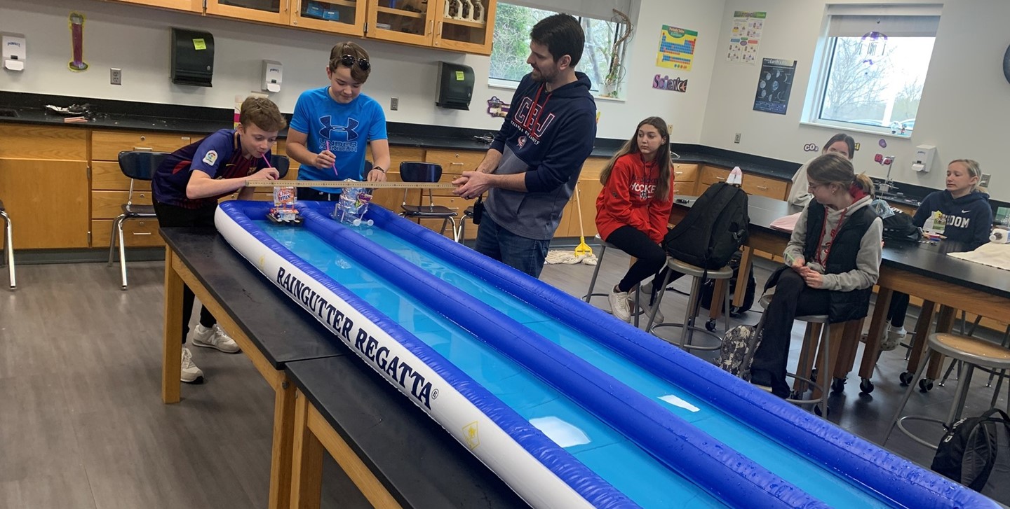 Students conducting experiments at Big Walnut Middle School