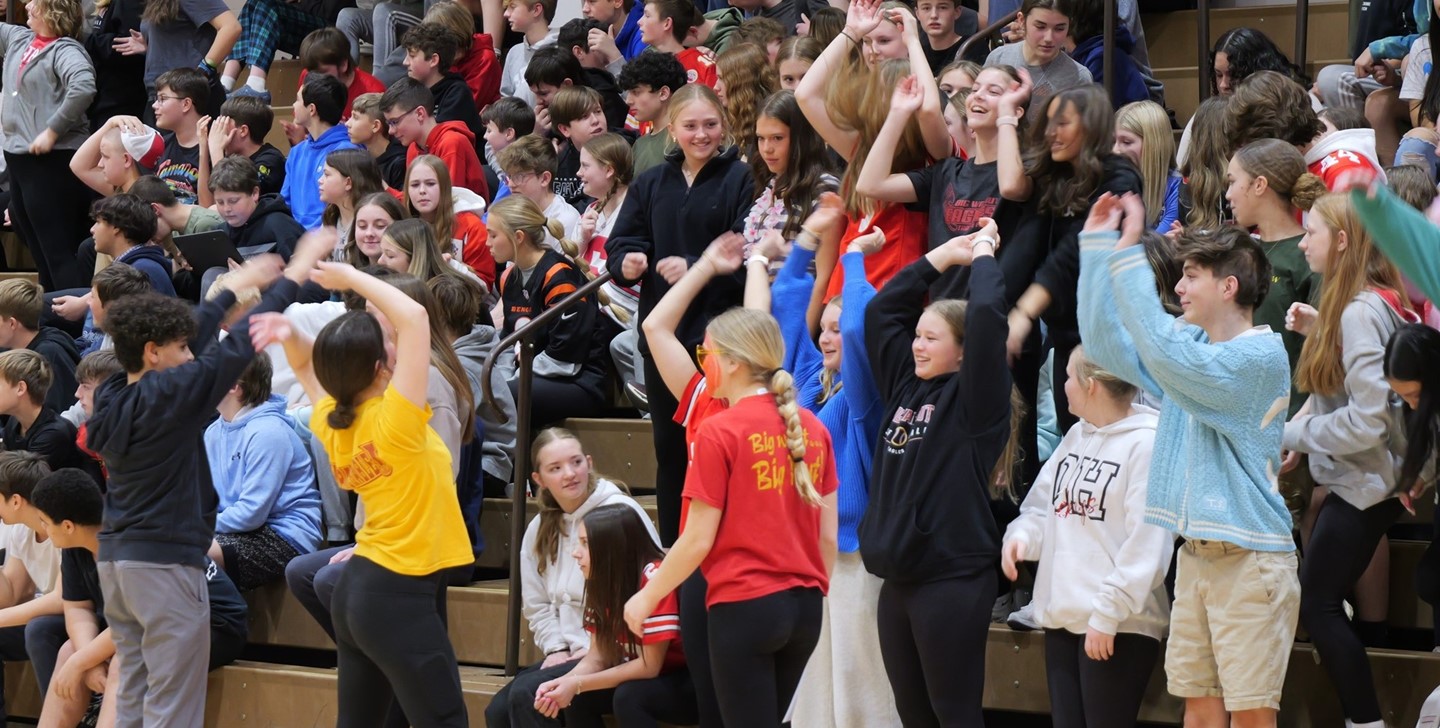 Big Walnut Middle School students during a basketball game