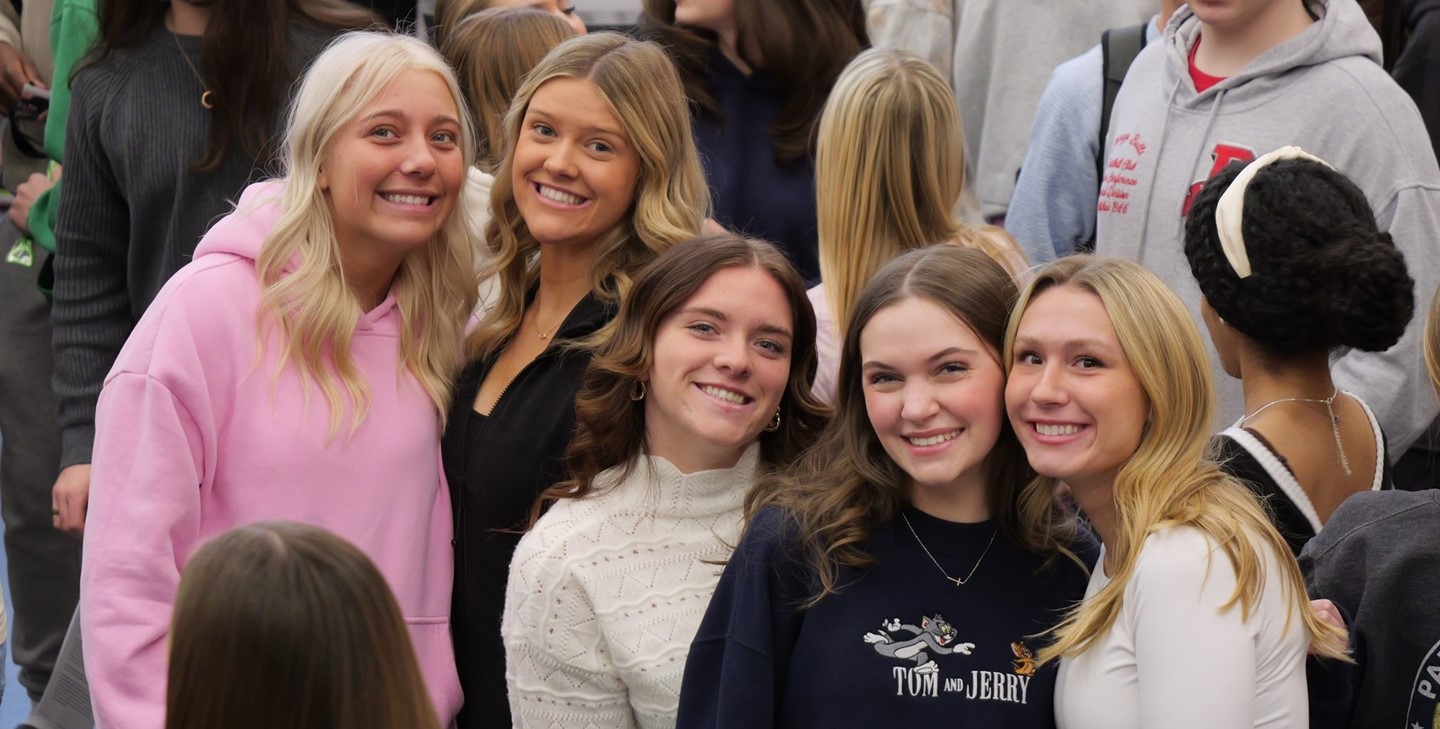 Students smile for the camera