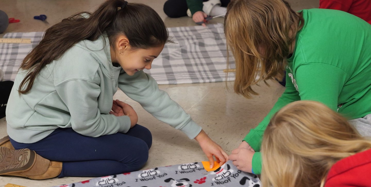 Students work on a group project